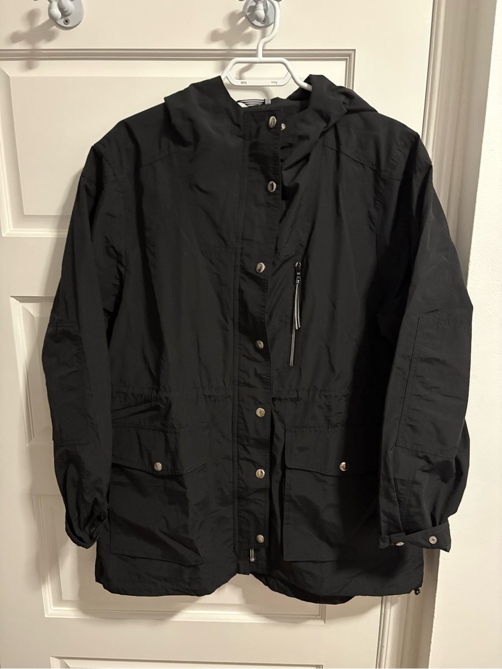 J. Crew Black Hooded Utility Jacket